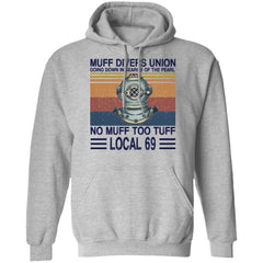 Muff divers union going down in search of the pearl shirt