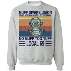 Muff divers union going down in search of the pearl shirt