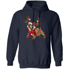 Bulldog Reindeer Christmas Light shirt