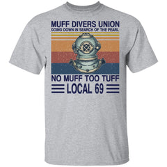 Muff divers union going down in search of the pearl shirt