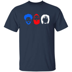 Joel Embiid James Harden Tyrese Maxey faces shirt