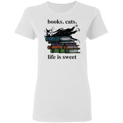 Book cats life is sweet shirt