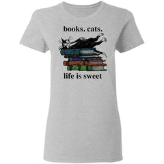 Book cats life is sweet shirt