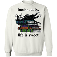 Book cats life is sweet shirt