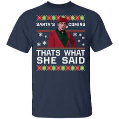 Michael Scott Santa’s coming that’s what she said Christmas sweater